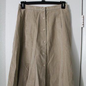 Khaki Corduroy Skirt